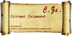 Czirmai Zsigmond névjegykártya