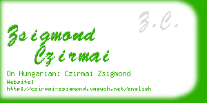 zsigmond czirmai business card